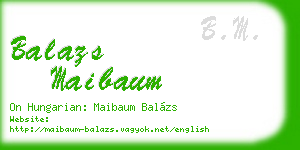 balazs maibaum business card
